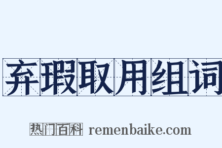 弃瑕取用组词是什么意思的图片